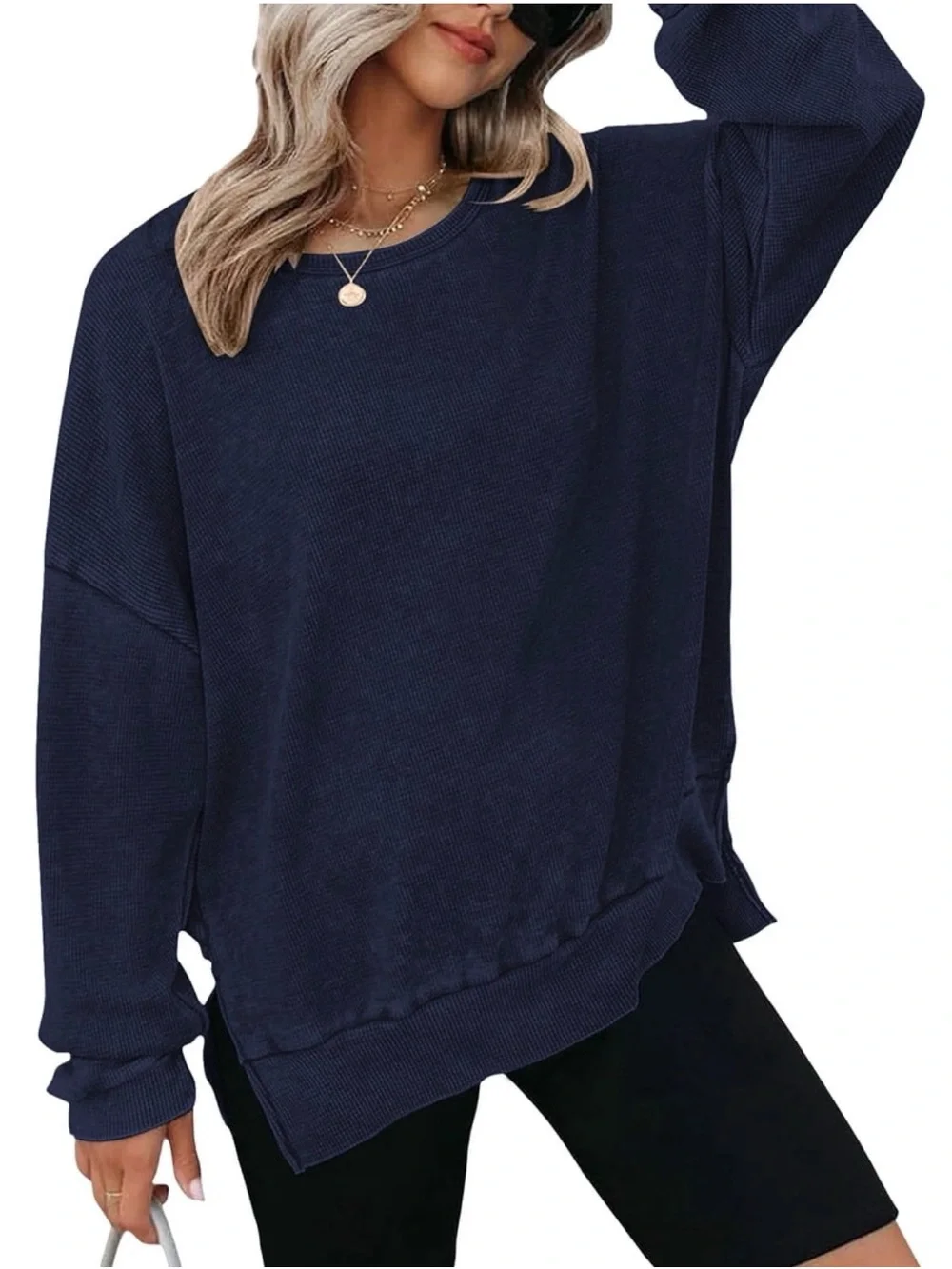 Cozy Women's Oversized Crewneck Sweatshirt - Charcoal Gray